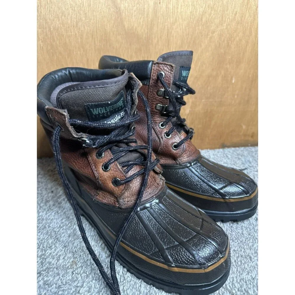 Wolverine Boots Mens 8 Brown Thinsulate Duck Snow Outdoor Hunting Workwear